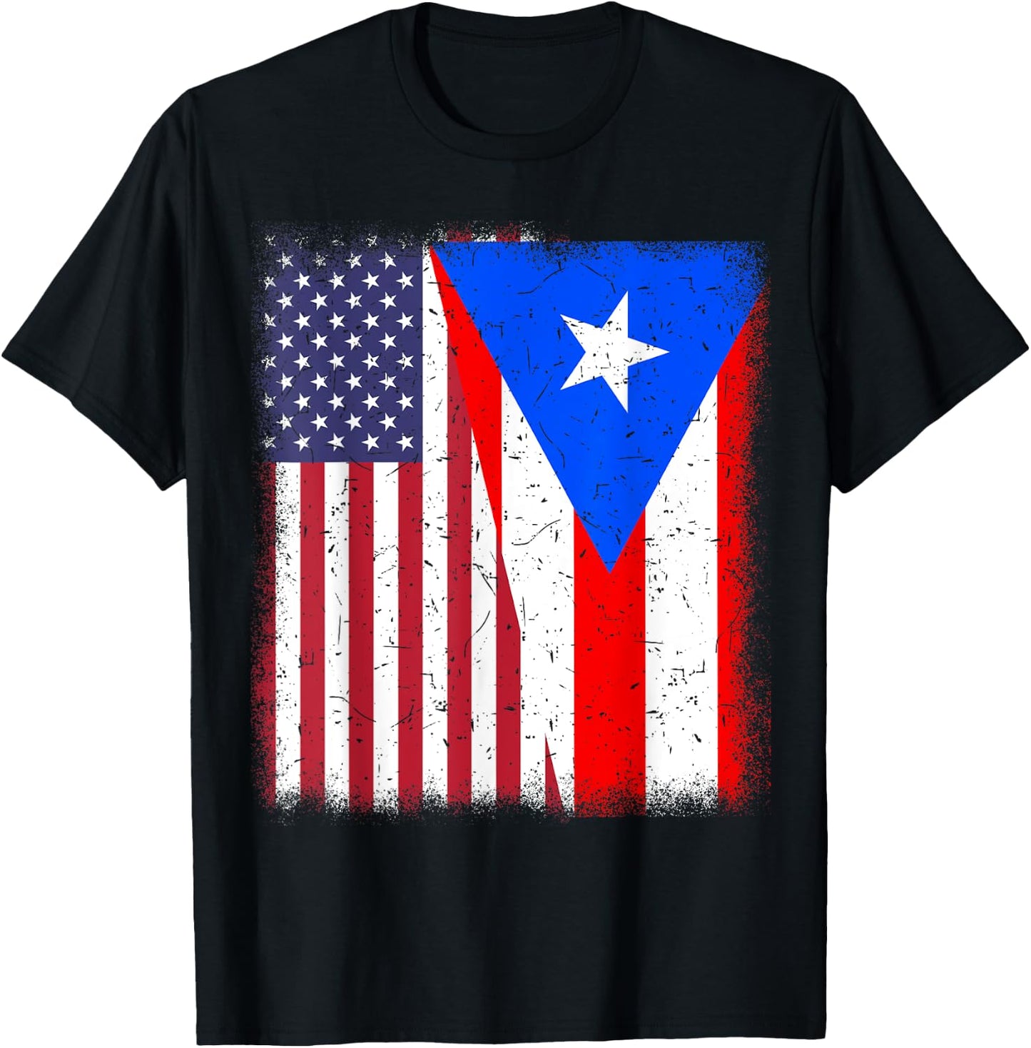 Puerto Rico American Flag 4th July Hispanic Heritage Rican T-Shirt - T-Shirt | Black