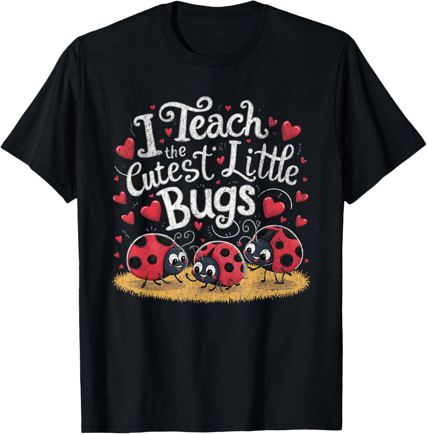 I Teach the Cutest Little Bugs Back to School School Teacher T-Shirt - T-Shirt | Black