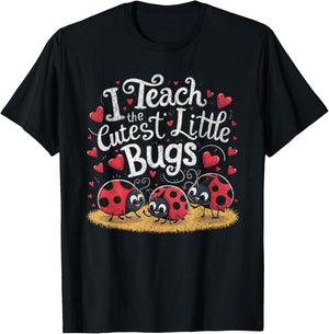 I Teach the Cutest Little Bugs Back to School School Teacher T-Shirt - T-Shirt | Black