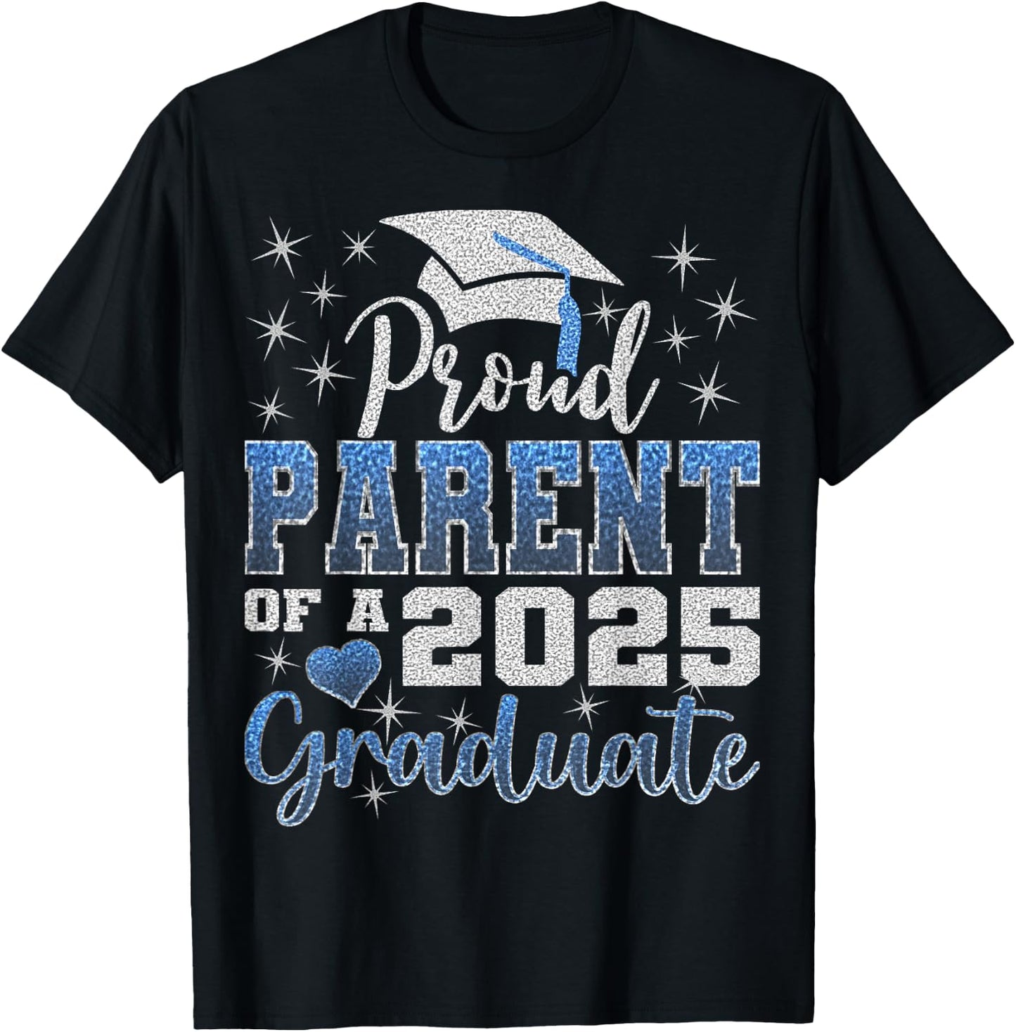 Super Proud Parent of 2025 Graduate Awesome Family College T-Shirt - T-Shirt | Black