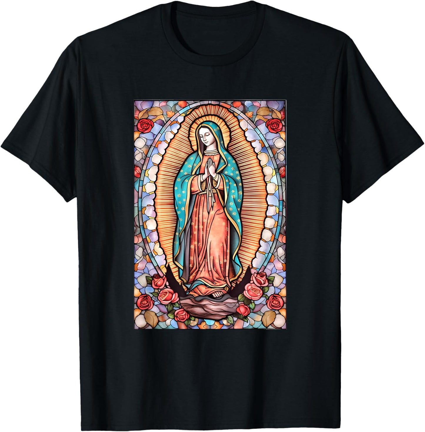Blessed Christian Women Accessories Girls Cute Virgin Mary T-Shirt - T-Shirt | Black
