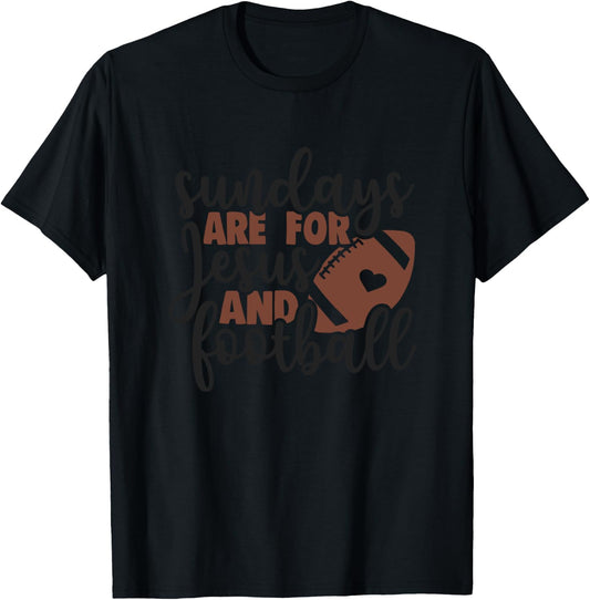 Sundays Are For Jesus And Football Mother Mom T-Shirt - T-Shirt | Black