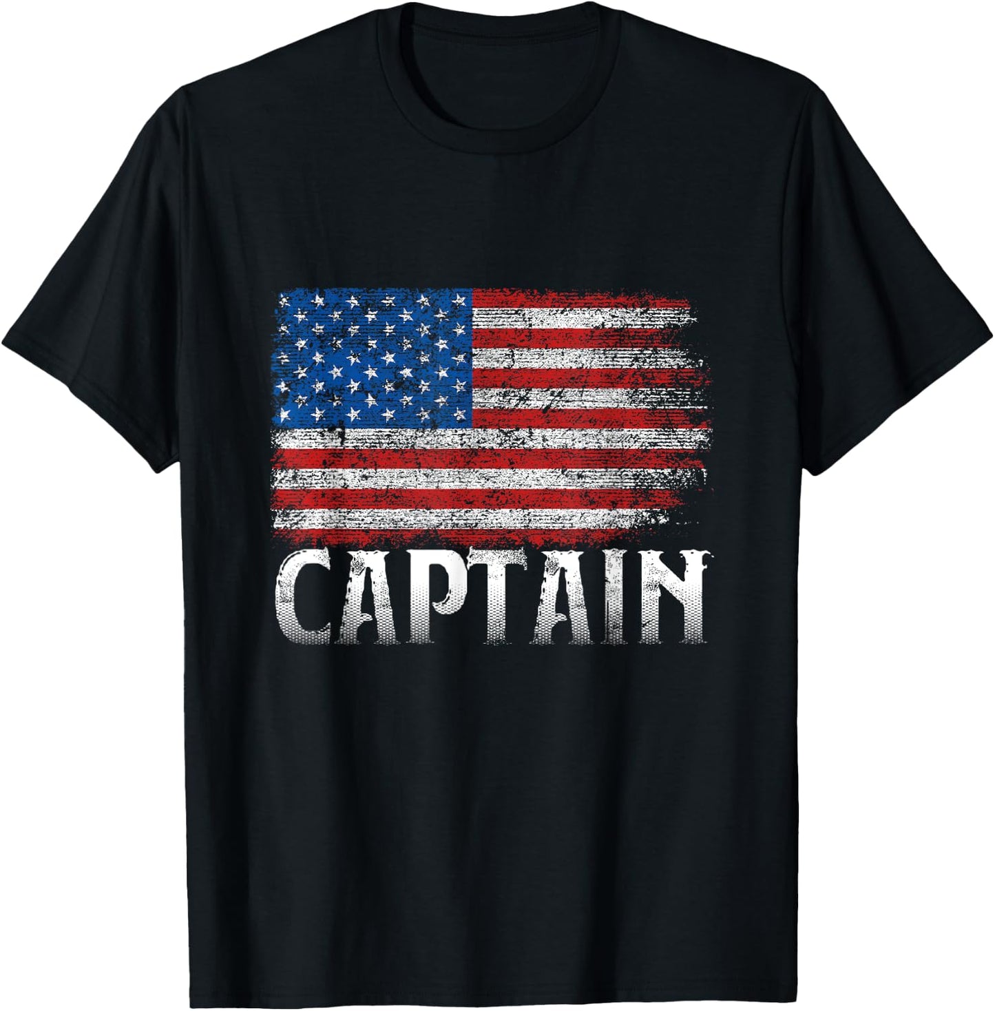 American Flag 4th Of July Decorations For Boat Captain Owner Women Kids Men T-Shirt - T-Shirt | Black
