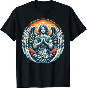 Archangel Gabriel Catholic Christianity Guardian Angel T-Shirt - T-Shirt | Black