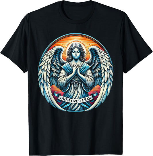 Archangel Gabriel Catholic Christianity Guardian Angel T-Shirt - T-Shirt | Black