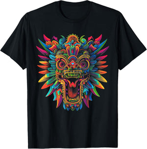 Quetzalcoatl Aztec God Mythology Mayan Inca Popart T-Shirt - T-Shirt | Black
