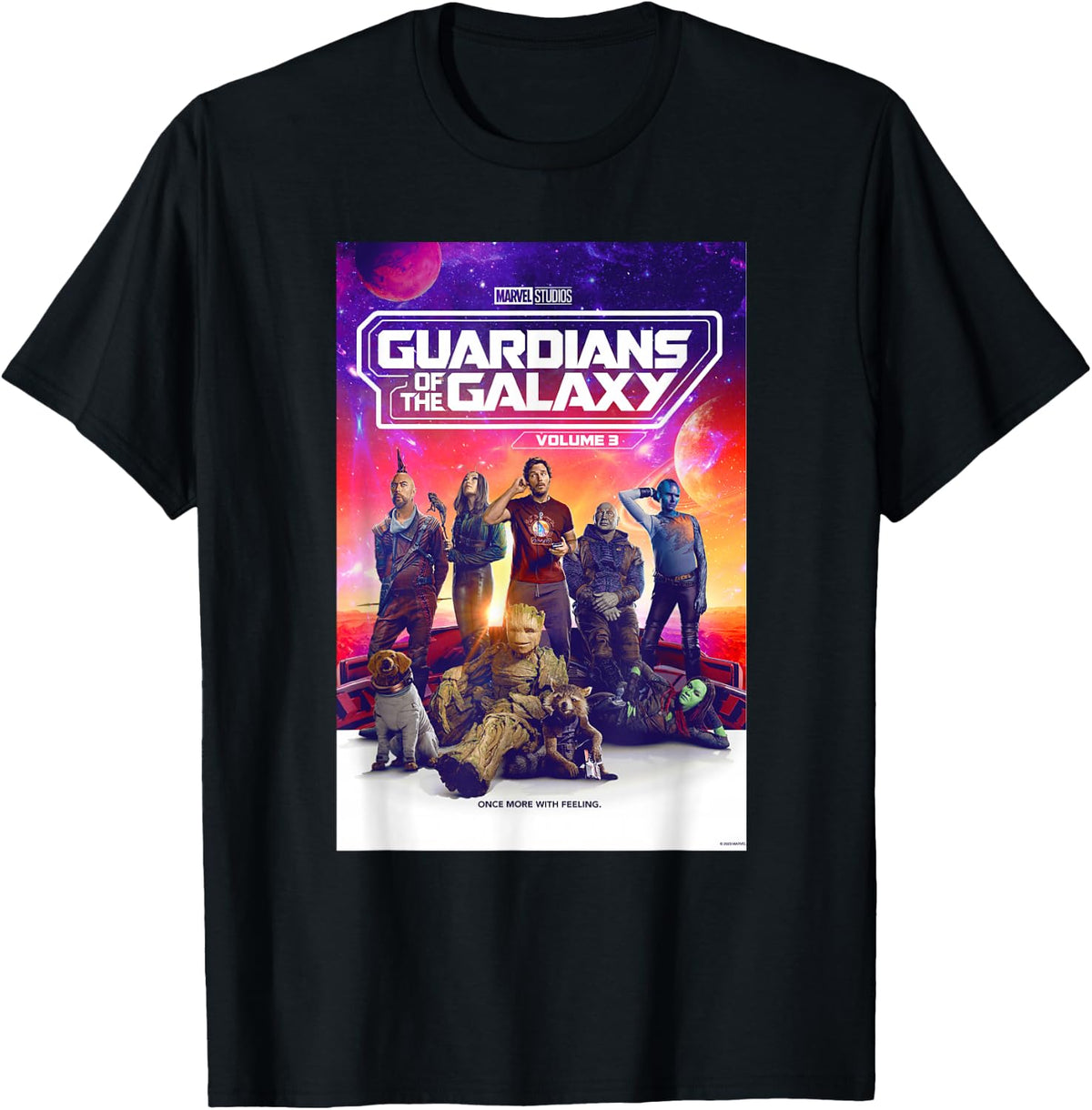 Marvel Guardians of The Galaxy Volume 3 Movie Poster T-Shirt - T-Shirt | Black