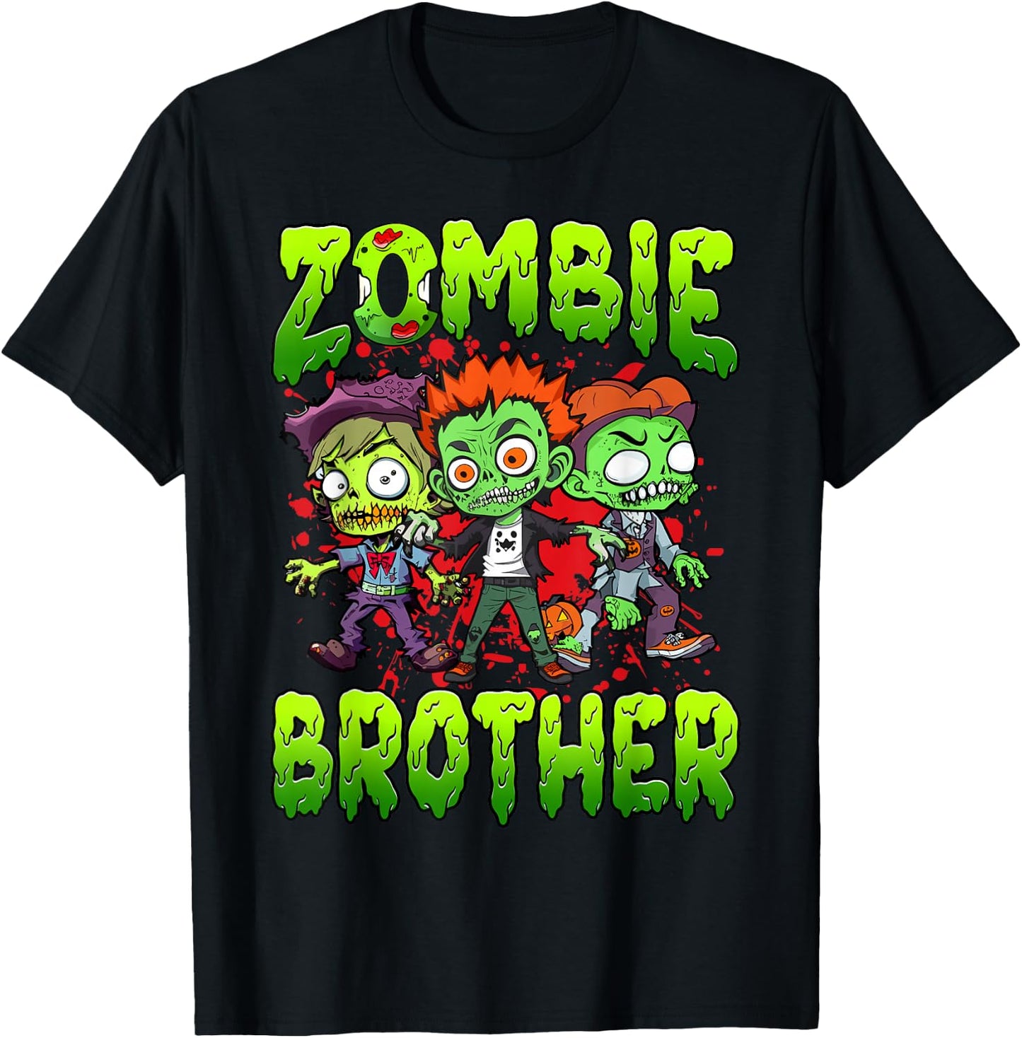 Zombie Brother Halloween Costume Family Matching T-Shirt - T-Shirt | Black