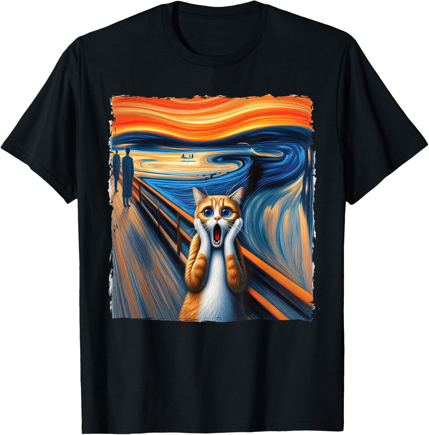 The Scream Cat Parody for Kitty Cat Lover Cat Mom Cat Dad T-Shirt - T-Shirt | Black