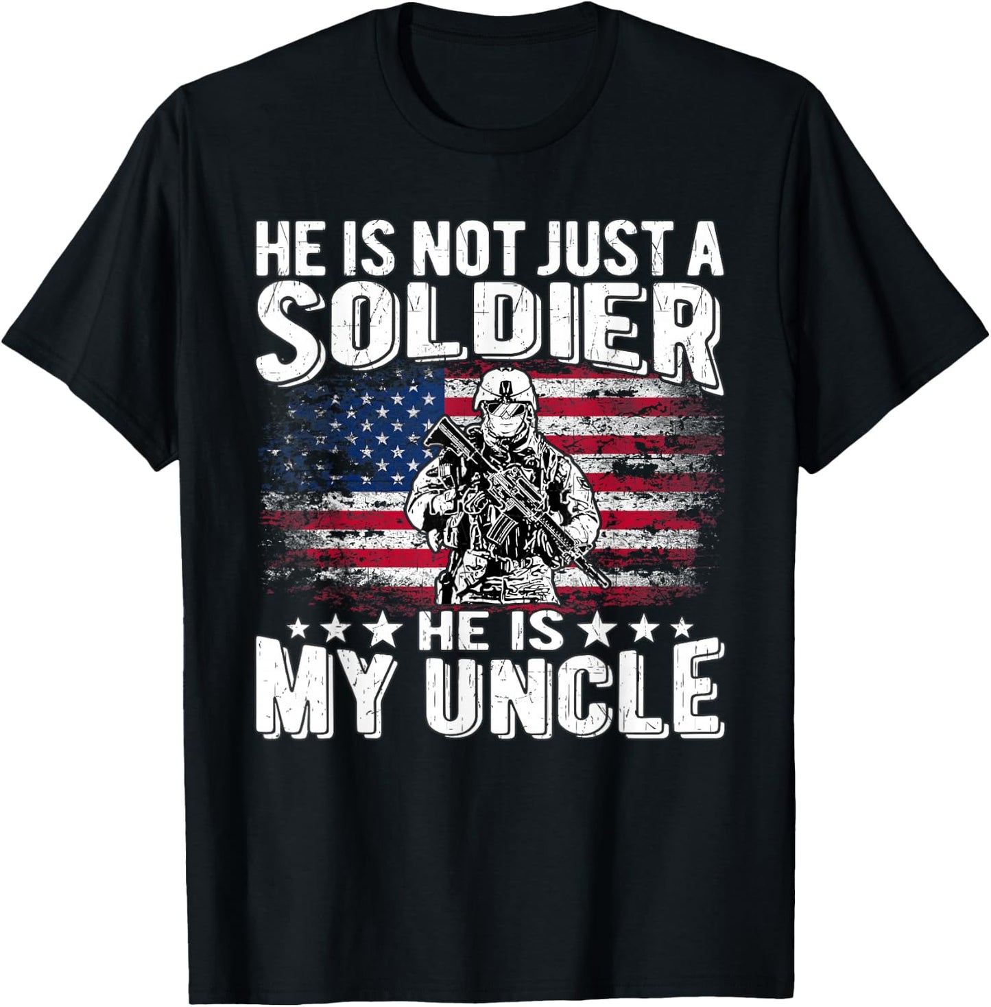 My Uncle Is A Soldier Hero Proud Military Niece Nephew Gifts T-Shirt - T-Shirt | Black