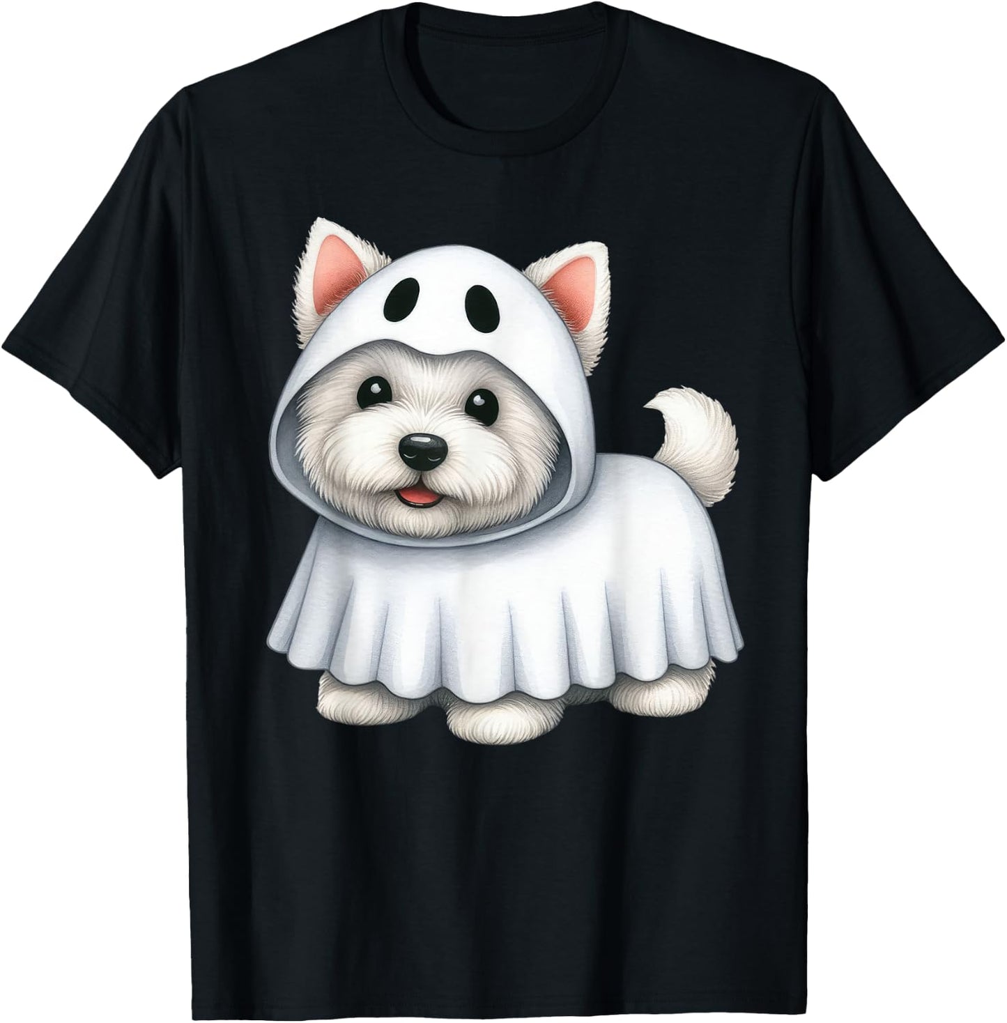 Westie Dog Halloween Costume Ghost West Highland Terrier Men Women Kids T-Shirt - T-Shirt | Black