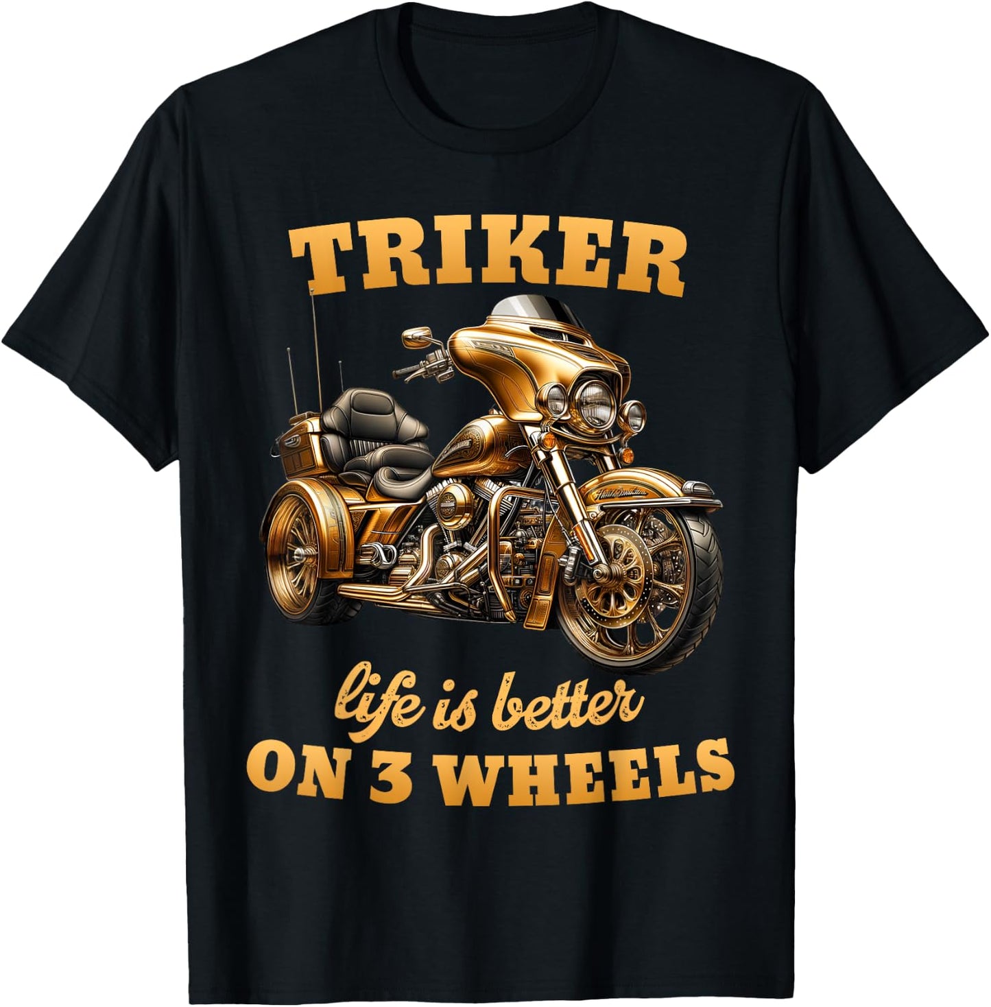 Trike Life Motorcycle trike Grandpa Three-wheeled Trike Dad T-Shirt - T-Shirt | Black