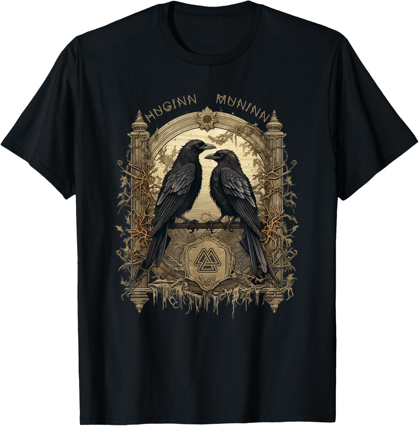 Huginn And Muninn Odin Ravens Norse Mythology Culture T-Shirt - T-Shirt | Black