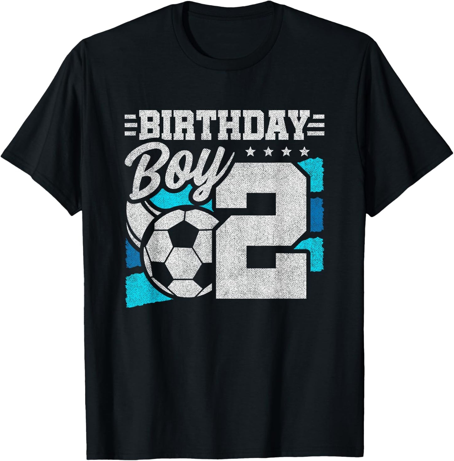 Soccer Birthday Party - 2 Year Old Boy - 2nd Birthday T-Shirt - T-Shirt | Black