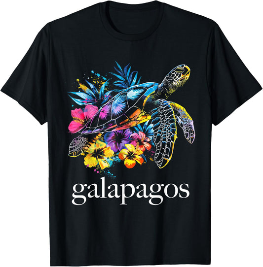Galapagos Islands Sea Turtle Ecuador Scuba Diving Souvenir T-Shirt - T-Shirt | Black