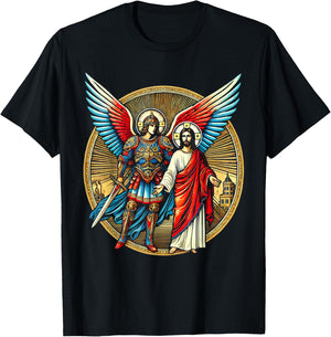 Archangel Gabriel Catholic Christianity Guardian Angel T-Shirt - T-Shirt | Black