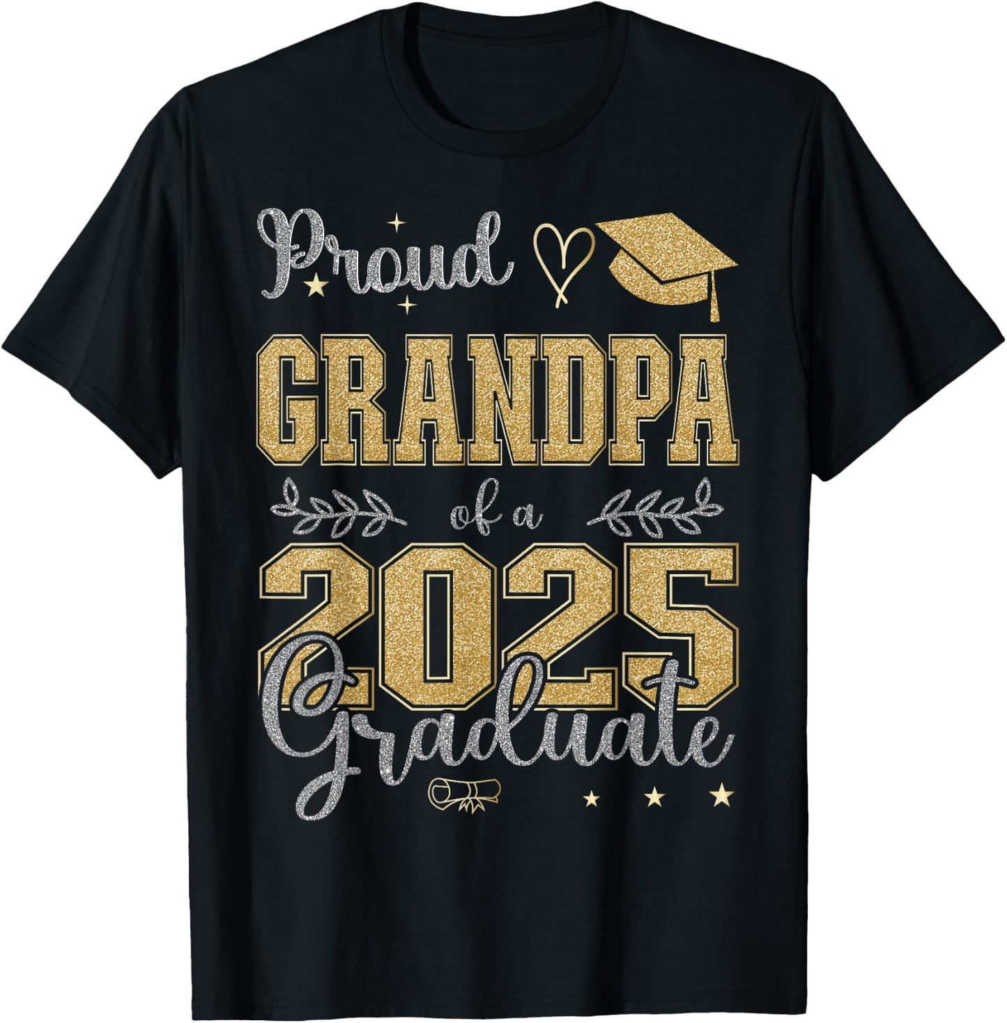 Proud Grandpa of a class of 2025 graduate for graduation T-Shirt - T-Shirt | Black