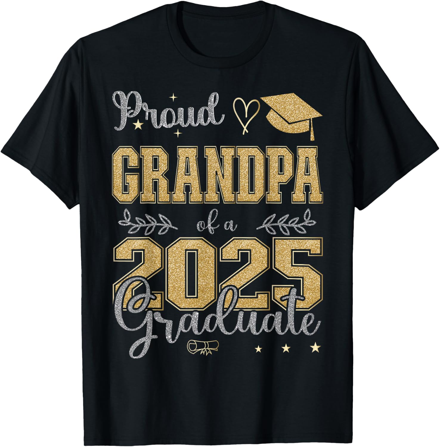 Proud Grandpa of a class of 2025 graduate for graduation T-Shirt - T-Shirt | Black