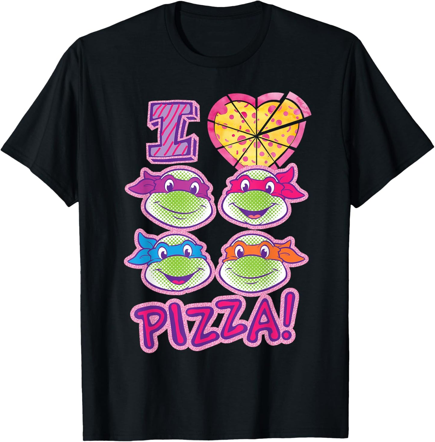 Teenage Mutant Ninja Turtles I Love Pizza T-Shirt - T-Shirt | Black