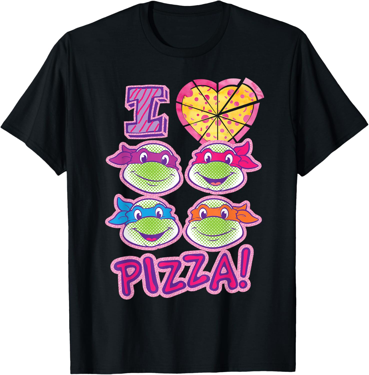 Teenage Mutant Ninja Turtles I Love Pizza T-Shirt - T-Shirt | Black