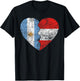 Peruvian Argentinian Flag Heart | Argentina Peru Flag Roots T-Shirt - T-Shirt | Black