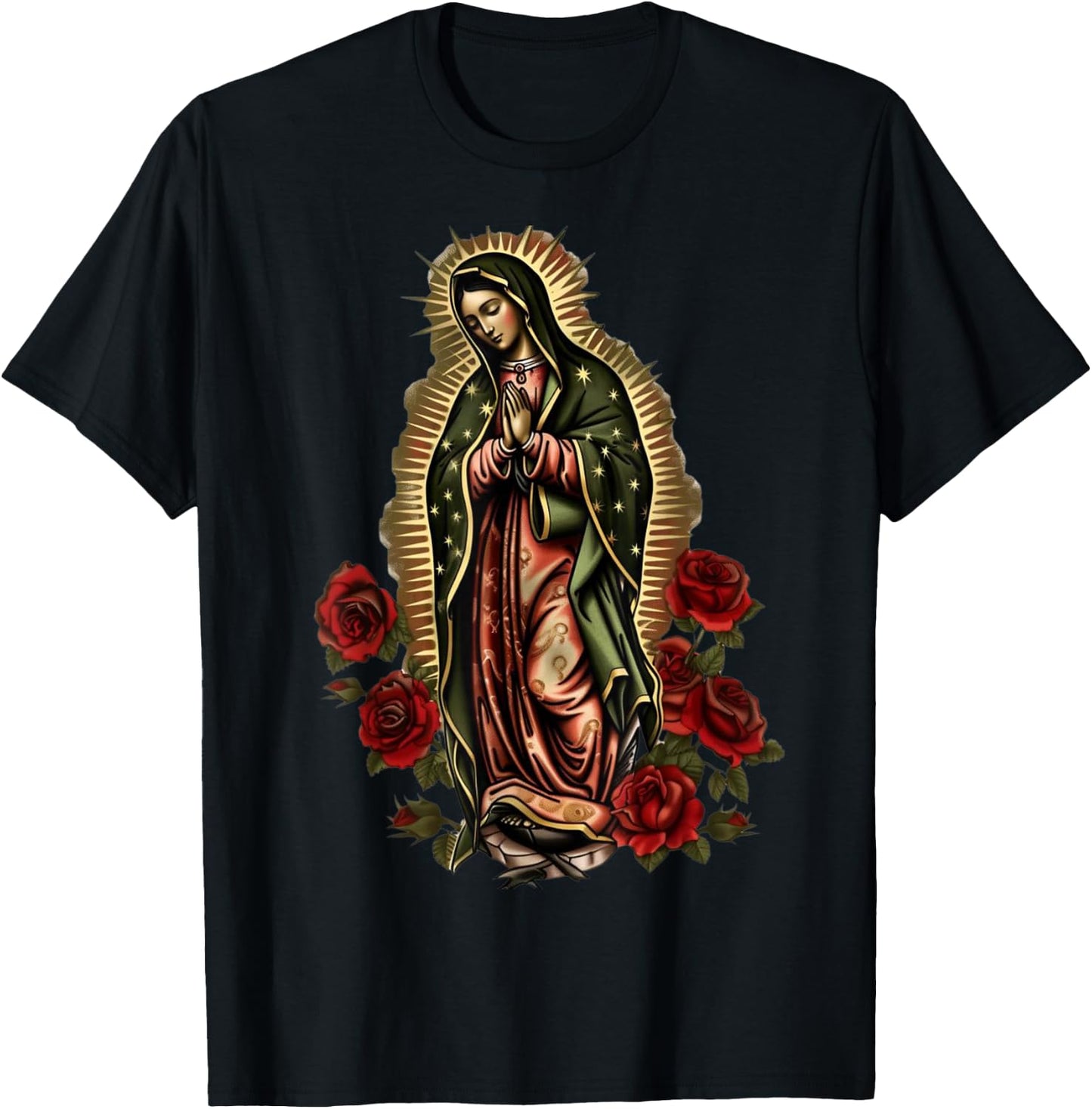 Our Lady De Guadalupe Sant Mary for Christians, Catholics T-Shirt - T-Shirt | Black
