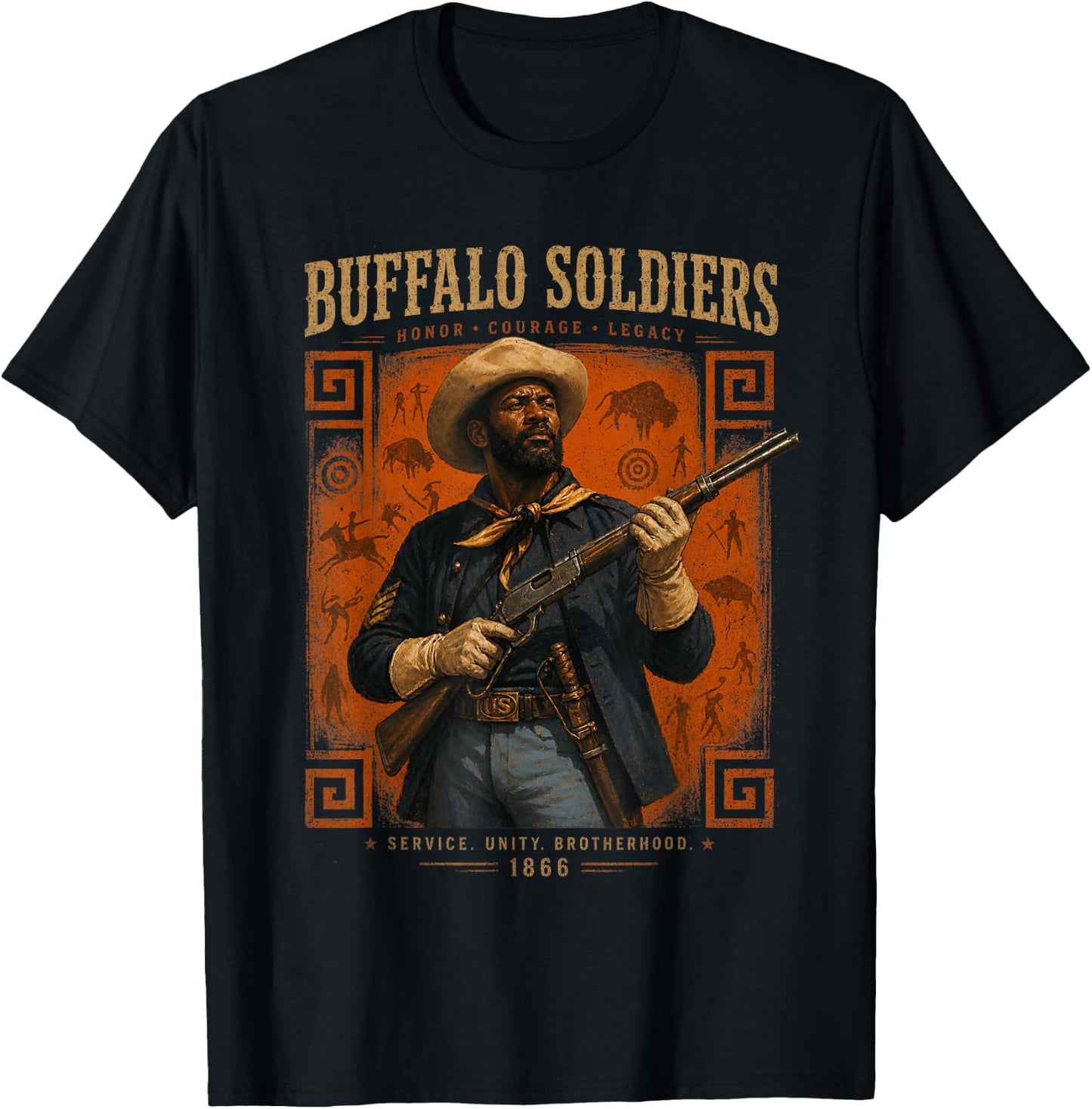 Buffalo Soldiers, African American Black History Military US T-Shirt - T-Shirt | Black