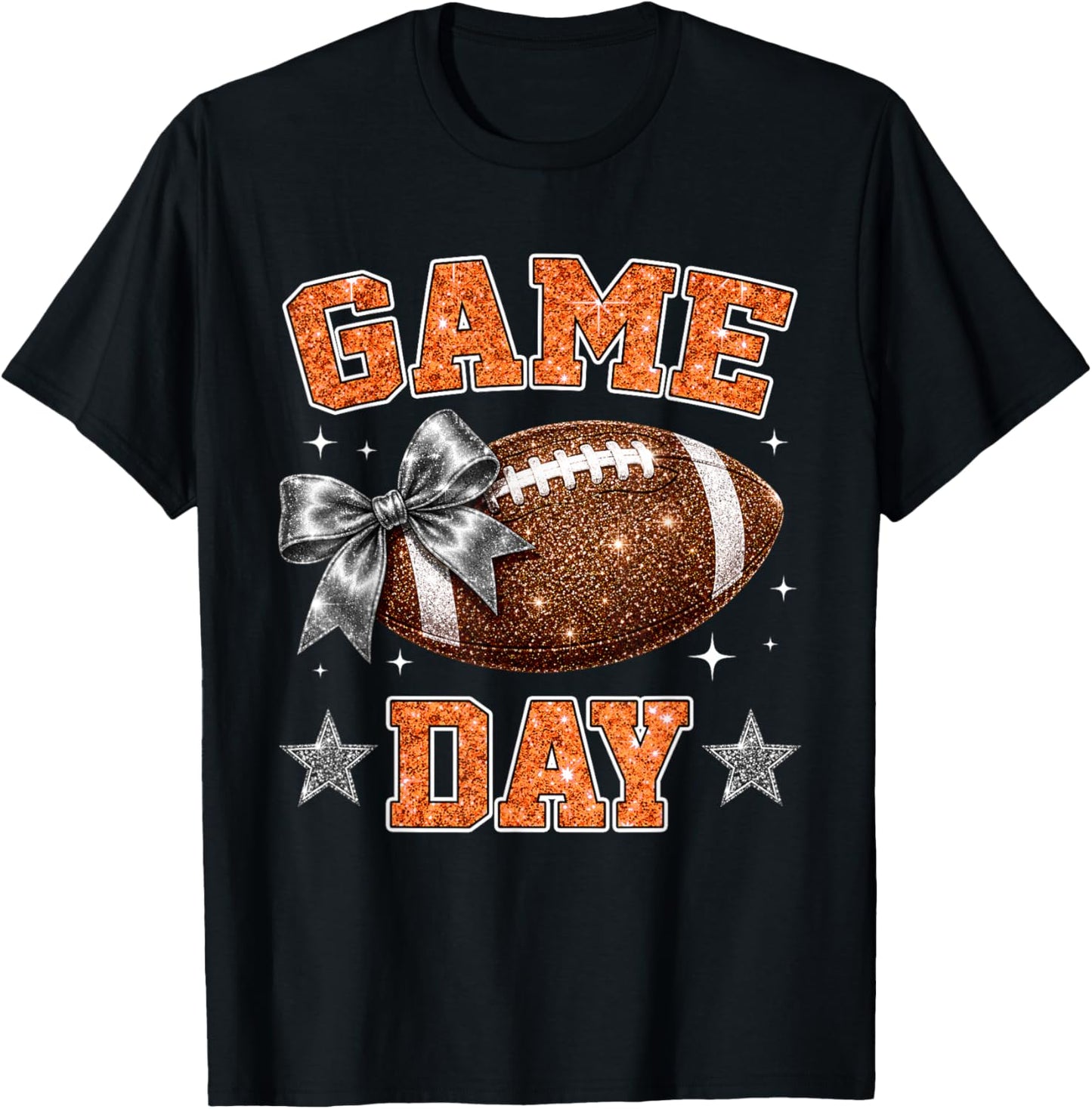 On Gameday Football We Wear Orange and Black Sports Spirit T-Shirt - T-Shirt | Black