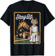 Vintage Horror Movie Lover Retro Halloween Shirt Stay Lit T-Shirt - T-Shirt | Black