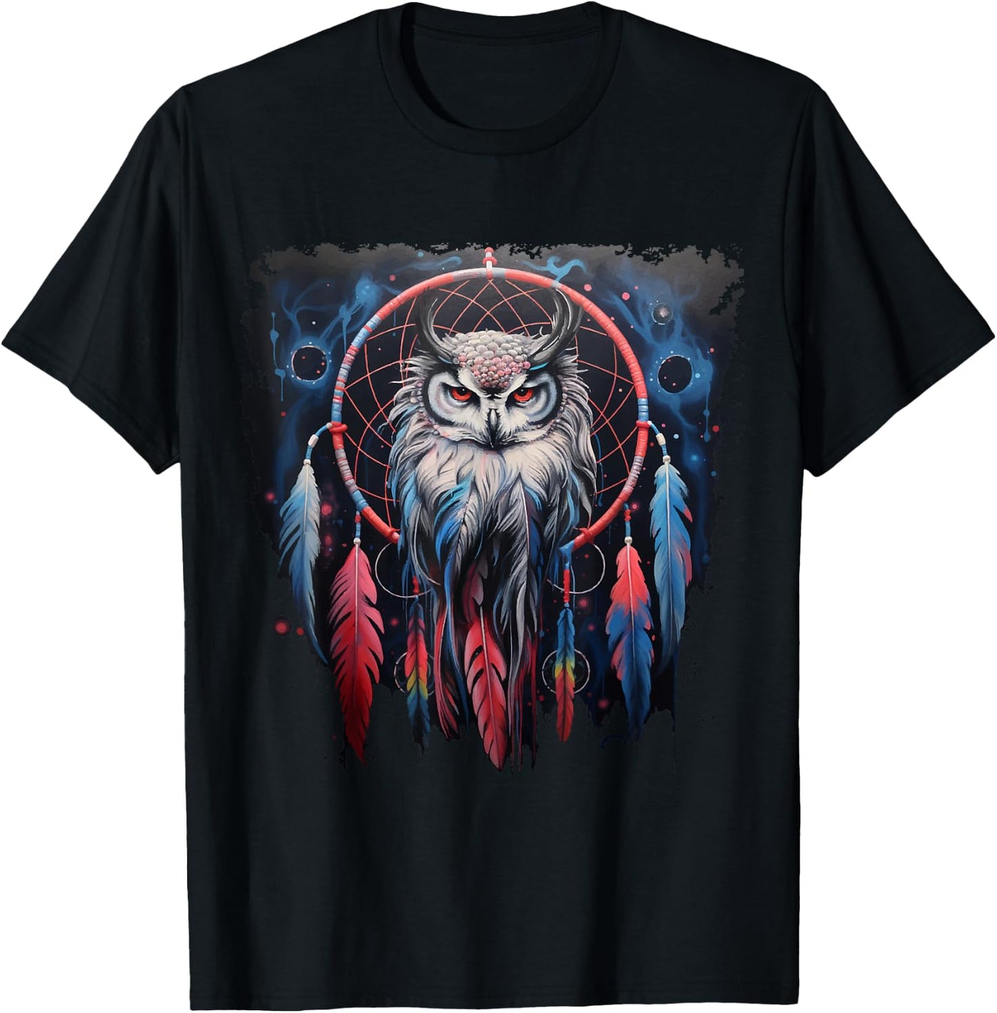 Owl Dream Catcher Spiritual Dream Catcher Owl T-Shirt - T-Shirt | Black
