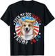 Even My Dog Wants Trump 2024 Corgi Dog Funny Men Women T-Shirt - T-Shirt | Black