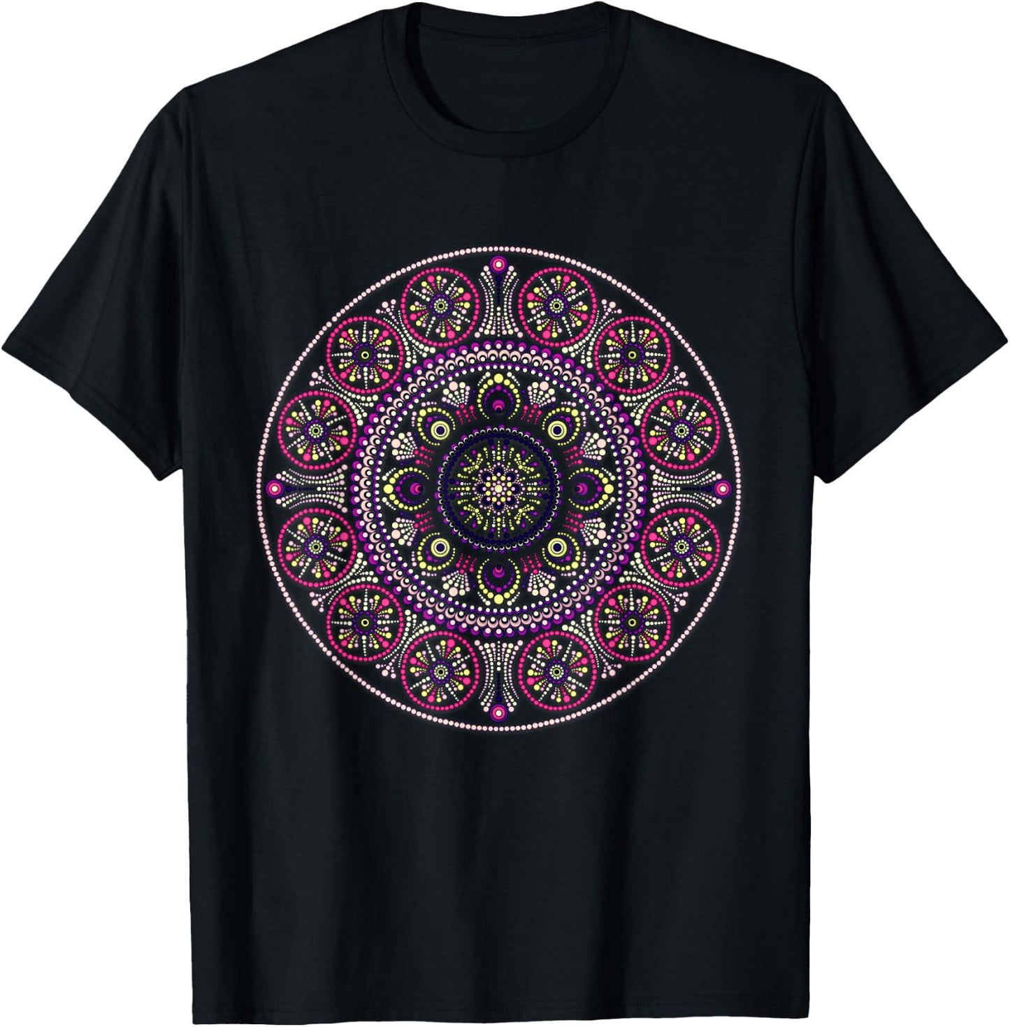 Psychedelic Sacred Geometry Design Mandala Chakra Love Art T-Shirt - T-Shirt | Black