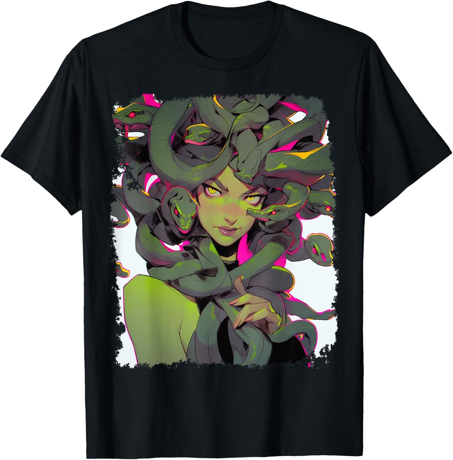 Cute Medusa Anime T-Shirt - T-Shirt | Black