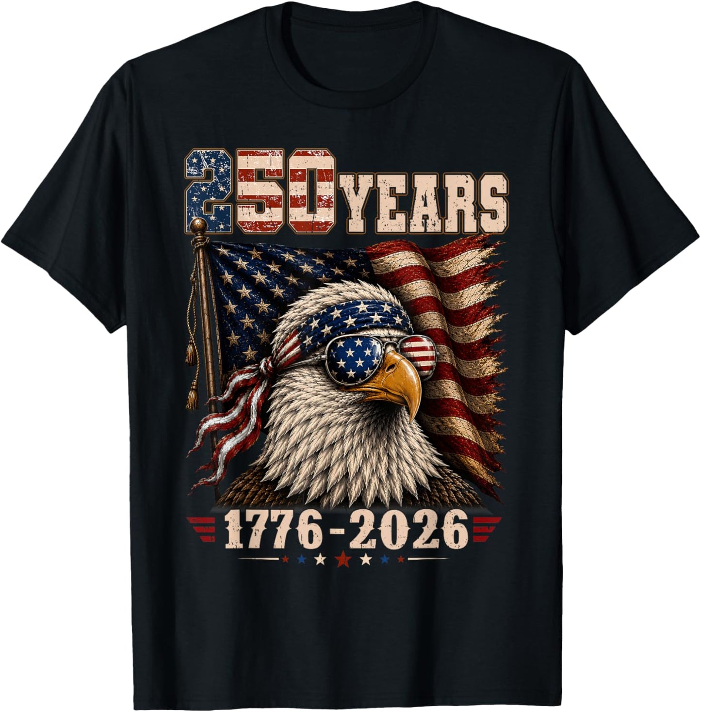 USA Flag 4th of July Eagle Patriotic 250 Years Women T-Shirt - T-Shirt | Black