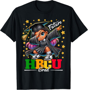 Proud Historical Black Colleges and Universities Future HBCU Grad Dabbing Girl Graduation for Girls Kids - Black - Small T-Shirt - T-Shirt | Black
