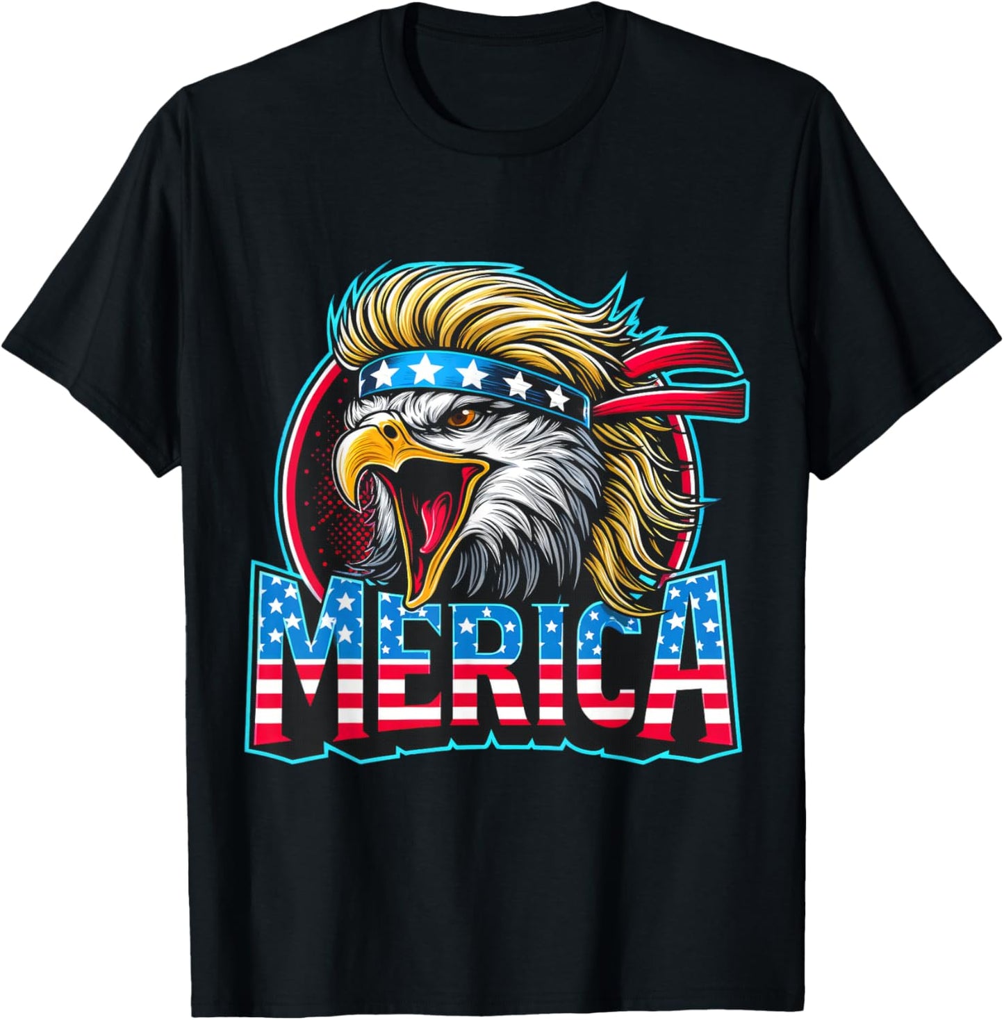 4th of July Patriotic Funny Eagle July 4th USA Merica Kids Men T-Shirt - T-Shirt | Black