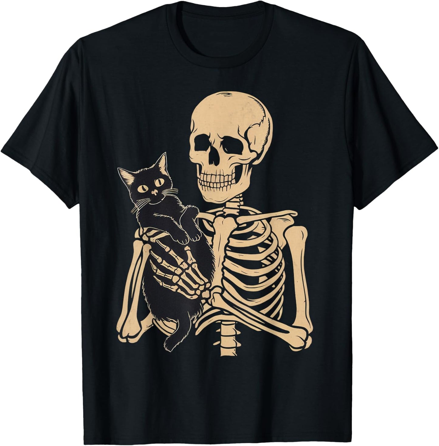 Black Cat Apparel Halloween Graphic -Adults Cat Mom Cat Dad Black Small T-Shirt - T-Shirt | Black