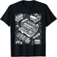 Legendary Engine Blueprint Ideal for Car Fans and Mechanics T-Shirt - T-Shirt | Black