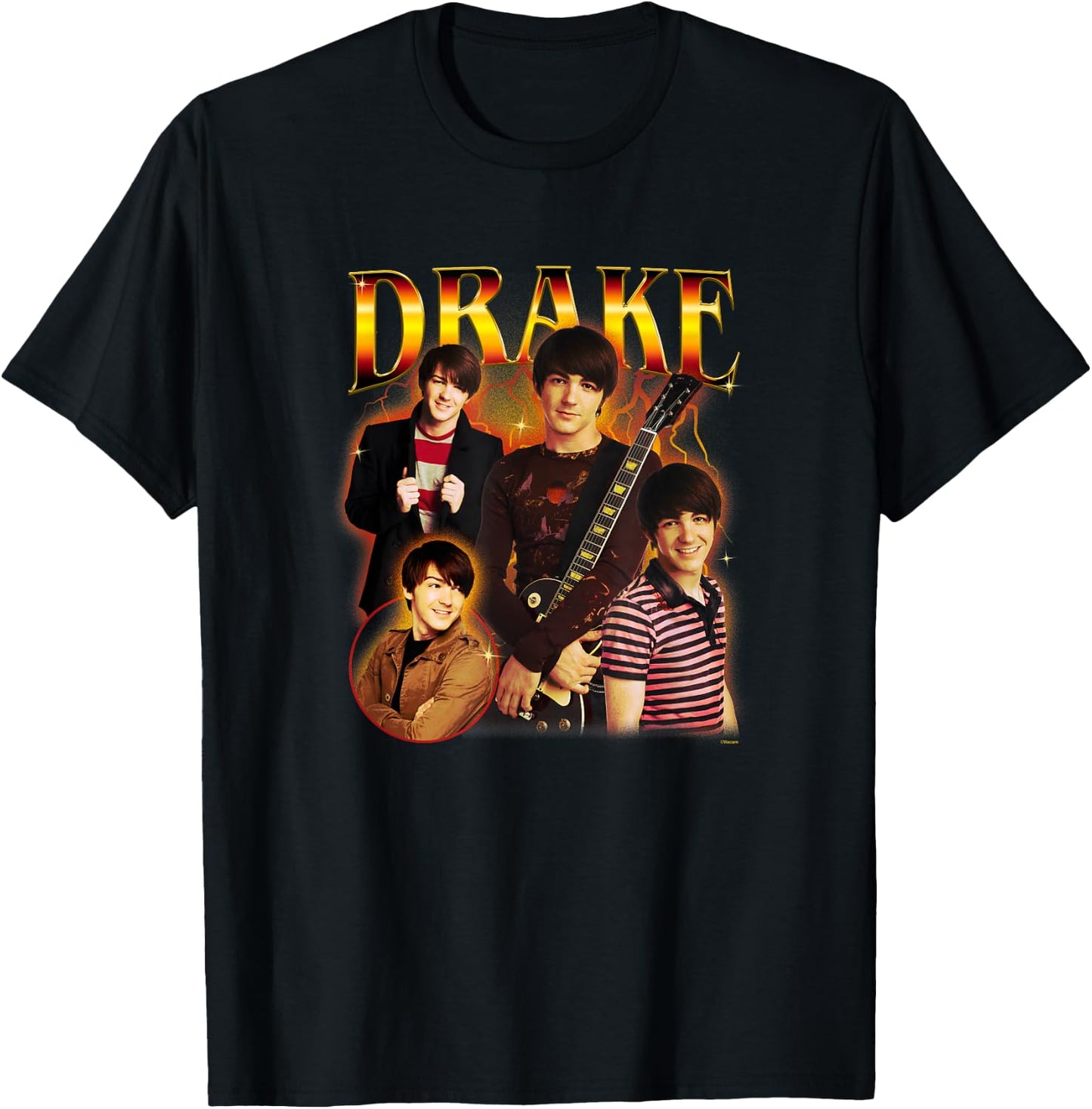 Drake and Josh Multiple Poses Drake Parker Vintage Poster T-Shirt - T-Shirt | Black