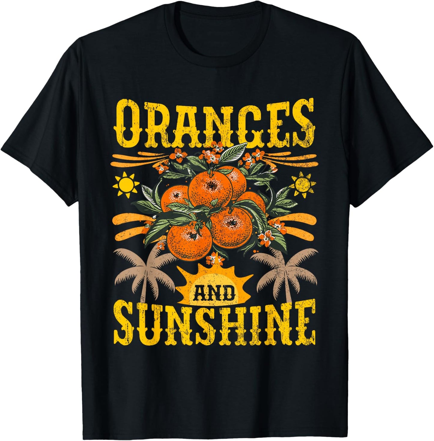 Vintage Orange Fruit T-Shirt - T-Shirt | Black