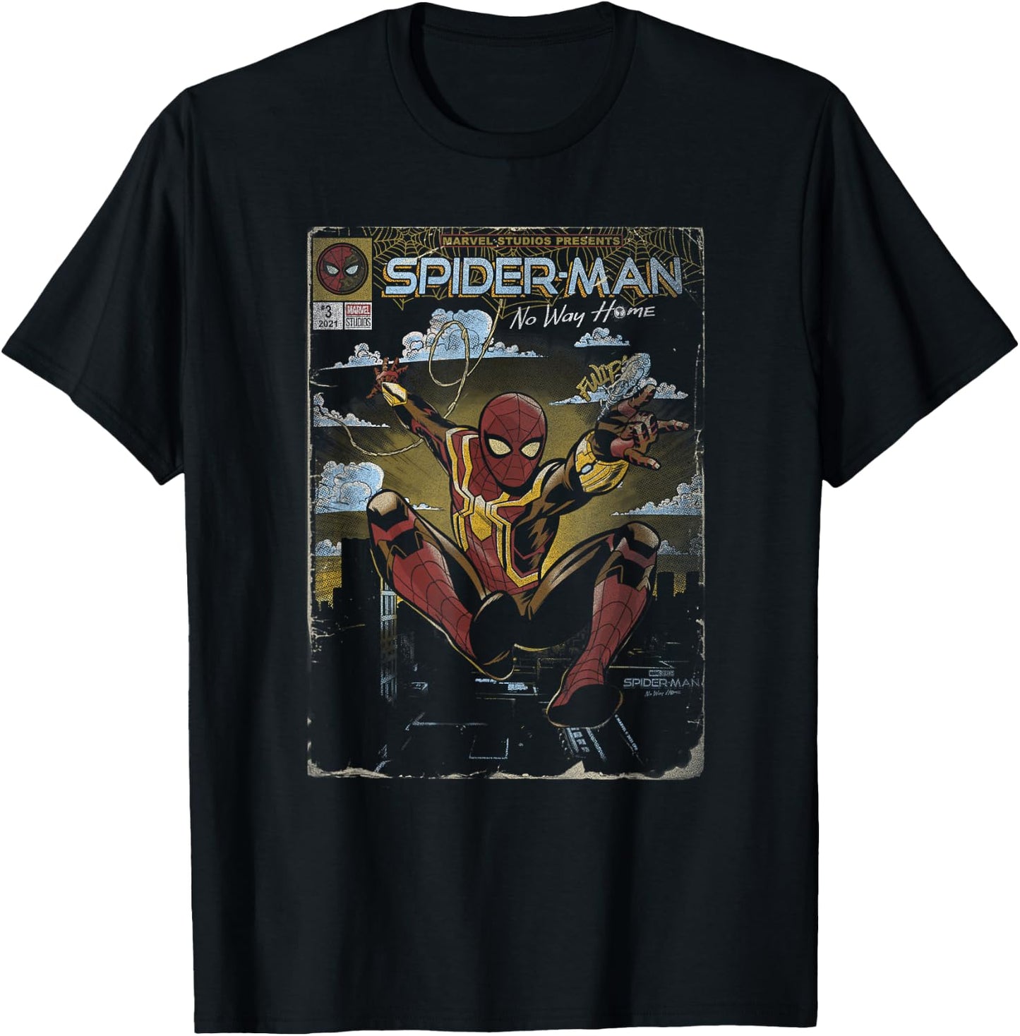 Marvel Spider-Man No Way Home Comic Cover T-Shirt - T-Shirt | Black