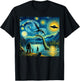 bigfoot starry night loch Ness alien UFO dragon cute lake T-Shirt - T-Shirt | Black