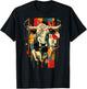 Artsy Bull Rider on Abstract Art Rodeo Bull Riding T-Shirt - T-Shirt | Black