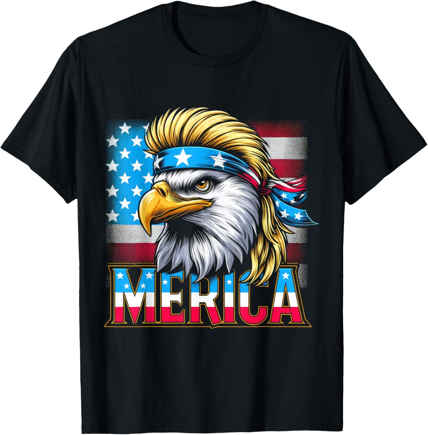4th of July Patriotic Funny Eagle July 4th USA Merica Kids Men T-Shirt - T-Shirt | Black