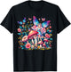 Enchanted Forest Fairy Fantasy Mystical Floral & Butterfly T-Shirt - T-Shirt | Black