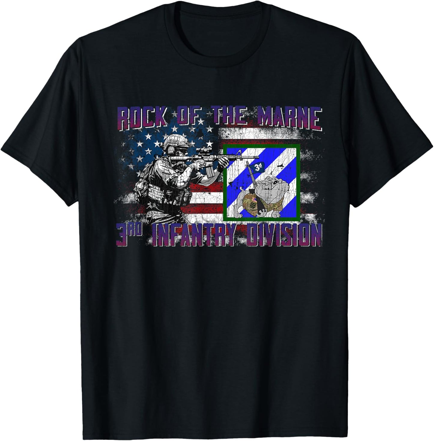 3rd Infantry Division 3ID Rock of the Marne Fort Stewart T-Shirt - T-Shirt | Black