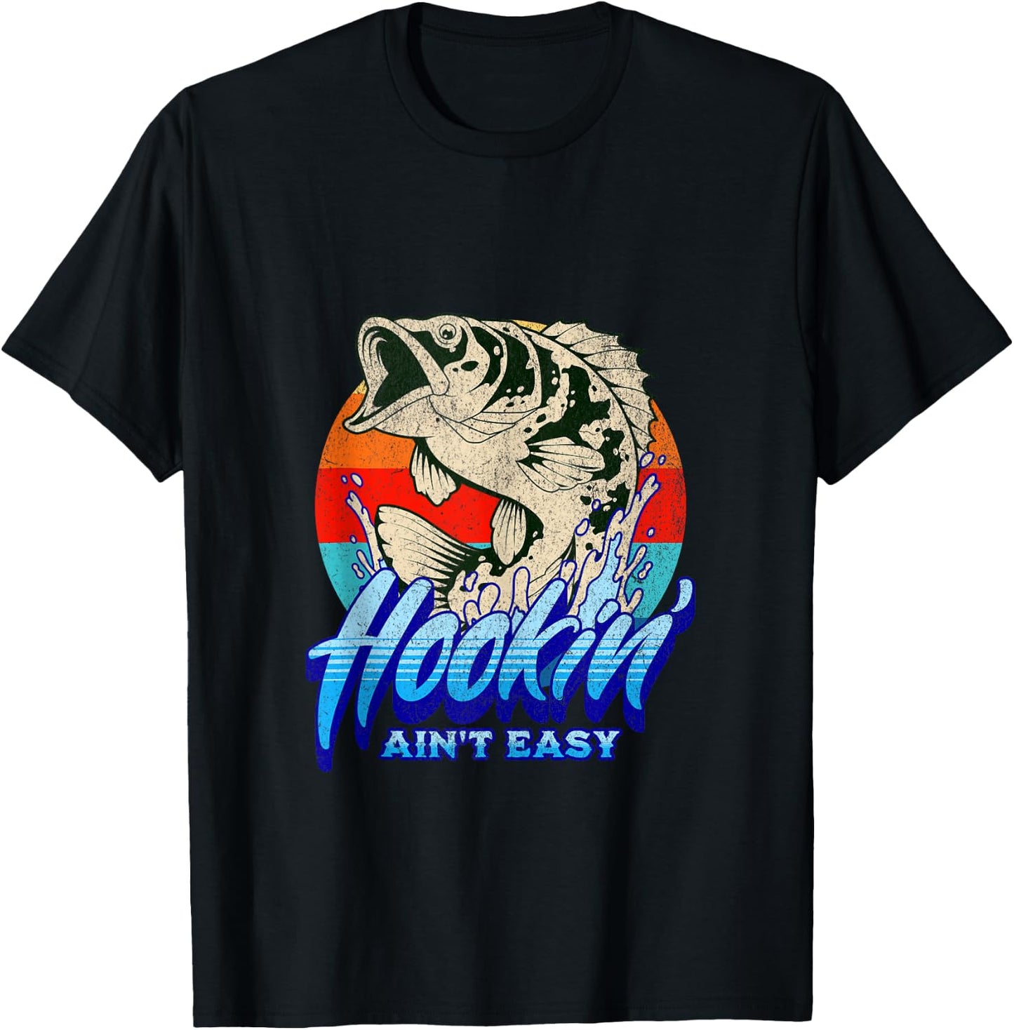 Hookin' Aint Easy - Funny Fishing T-Shirt - T-Shirt | Black