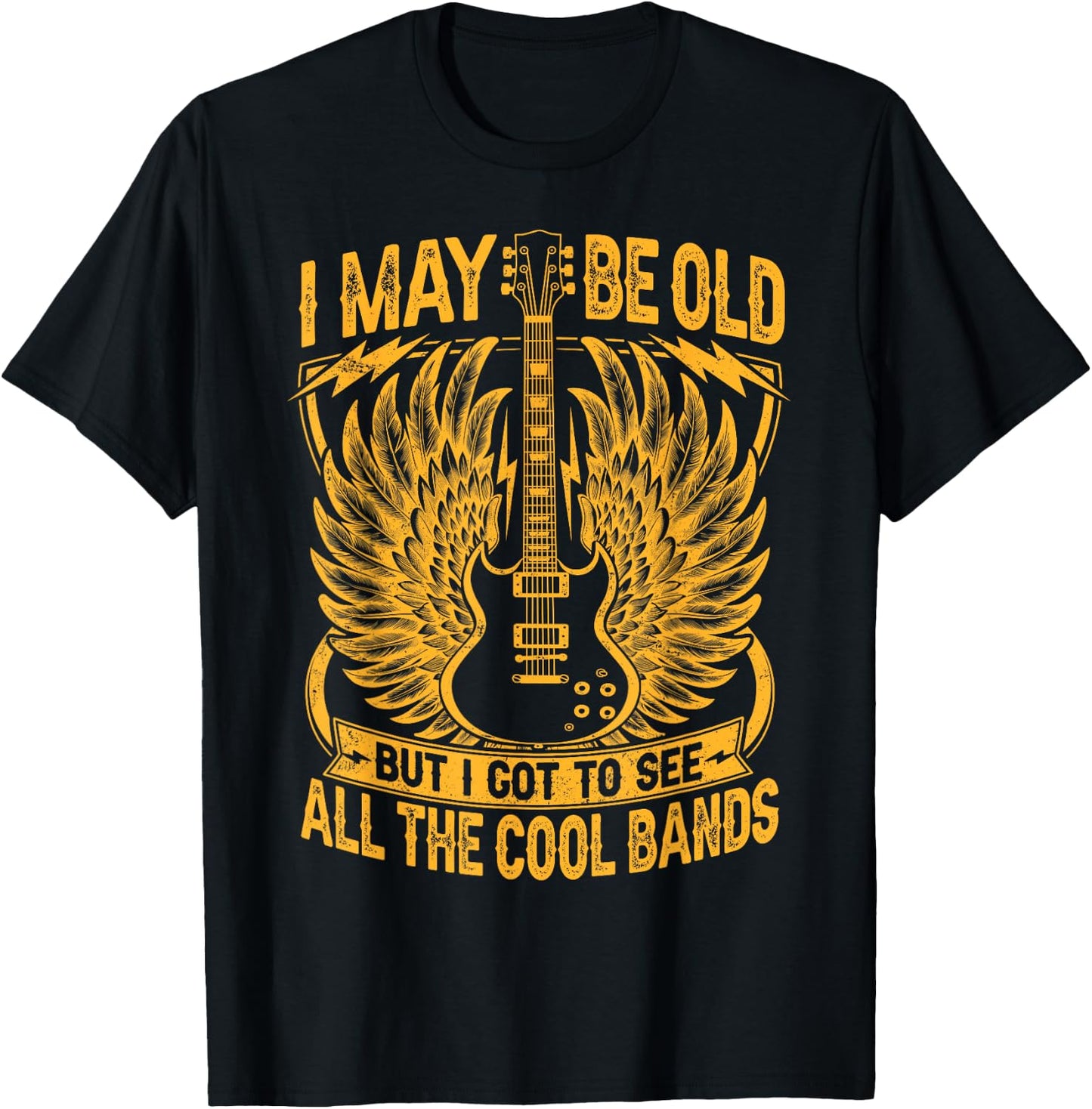 I May Be Old But I Got To See All The Cool Band Rock Concert T-Shirt - T-Shirt | Black