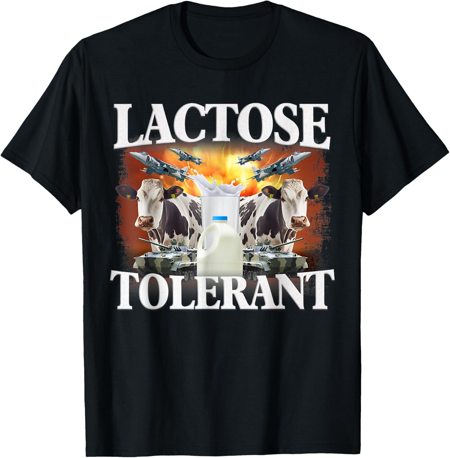 Lactose Tolerant Meme Funny Oddly Specific Dank Meme T-Shirt - T-Shirt | Black