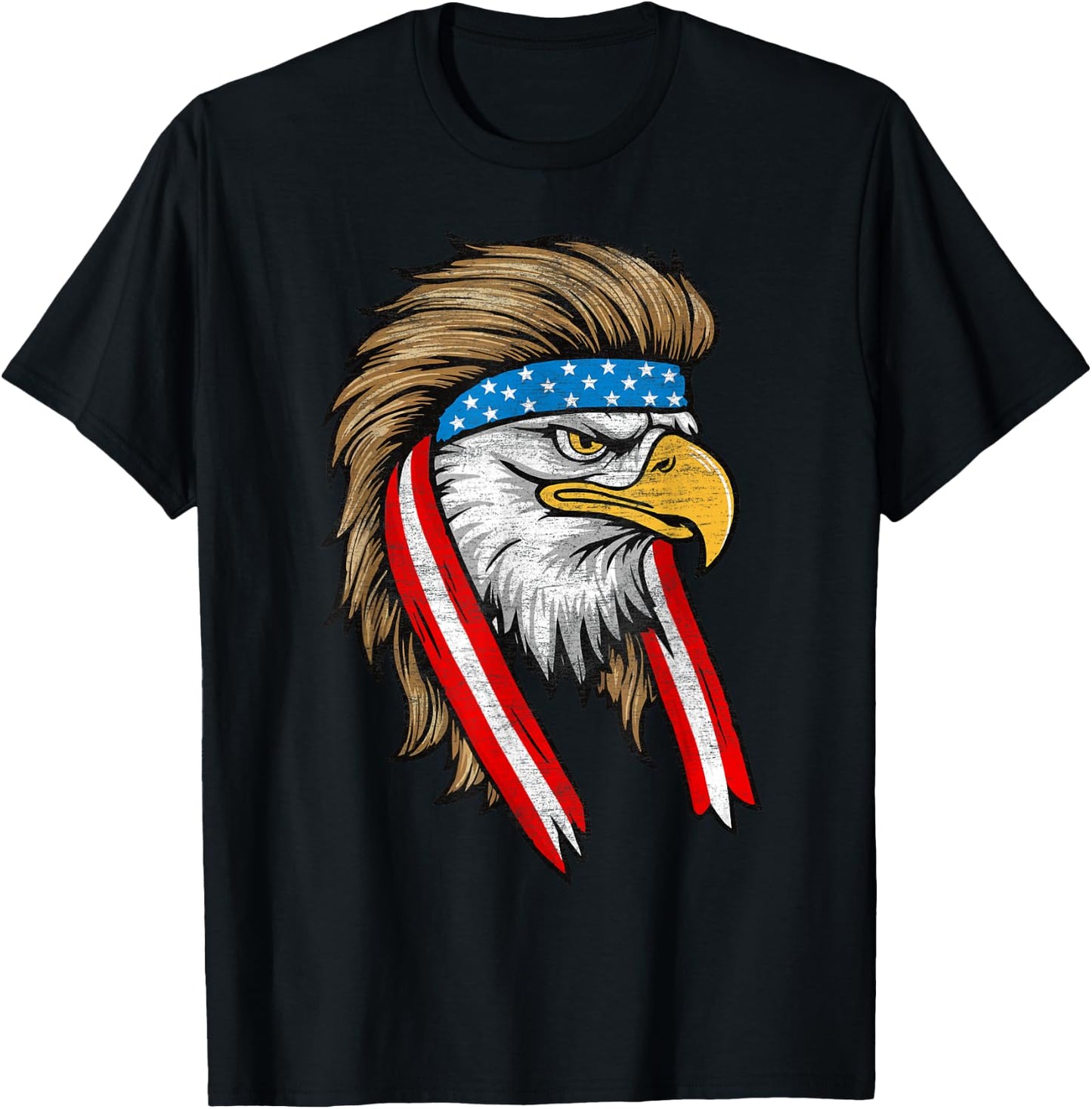 4th Of July America USA Flag Eagle Patriotic Men Women Kids T-Shirt - T-Shirt | Black